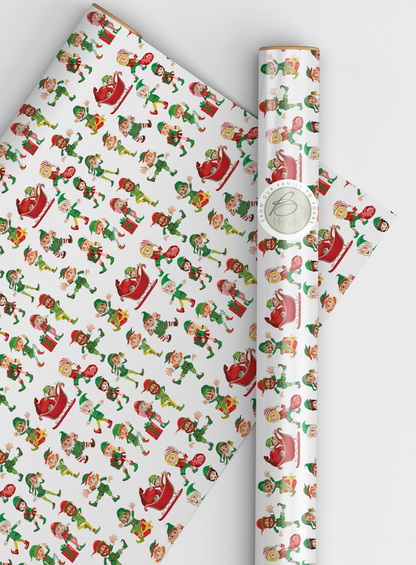 Christmas Elves wrapping paper