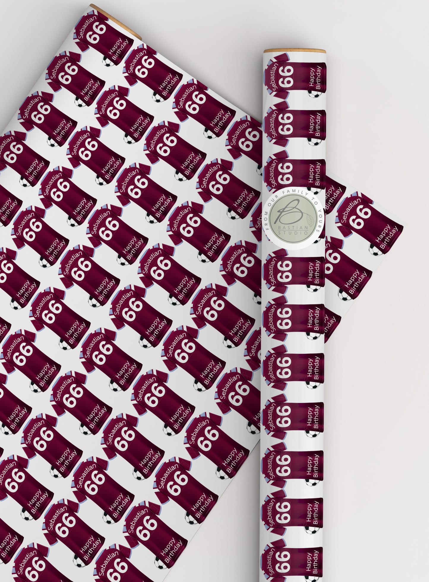 West Ham Utd Personalised Football Wrapping Paper