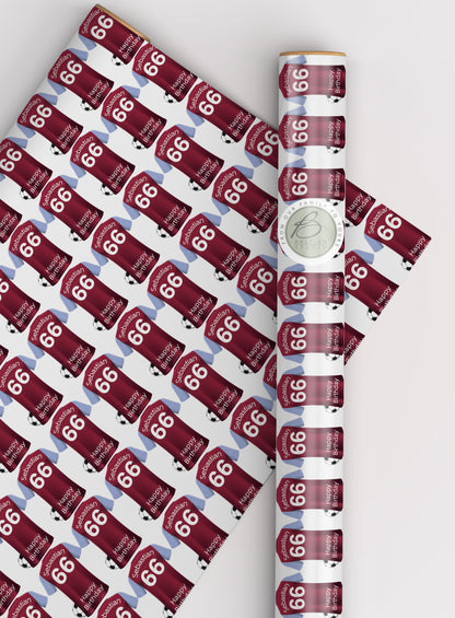 Aston Villa Personalised Football Wrapping Paper