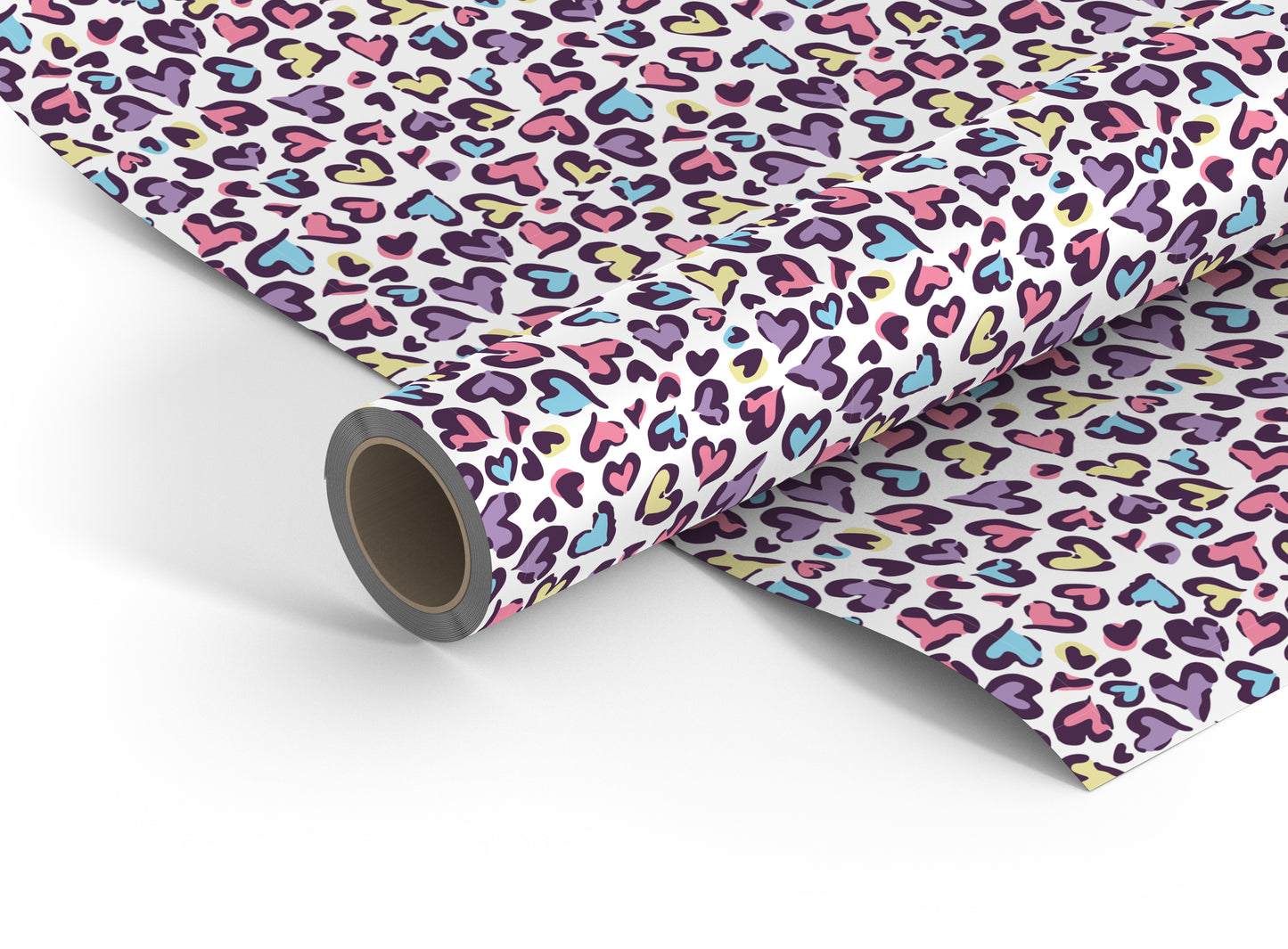 Mixed Coloured Hearts wrapping paper