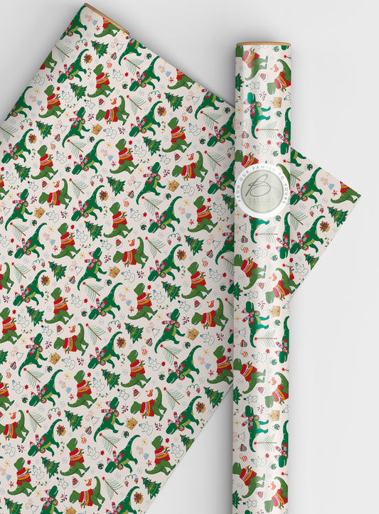 Christmas Dino wrapping paper