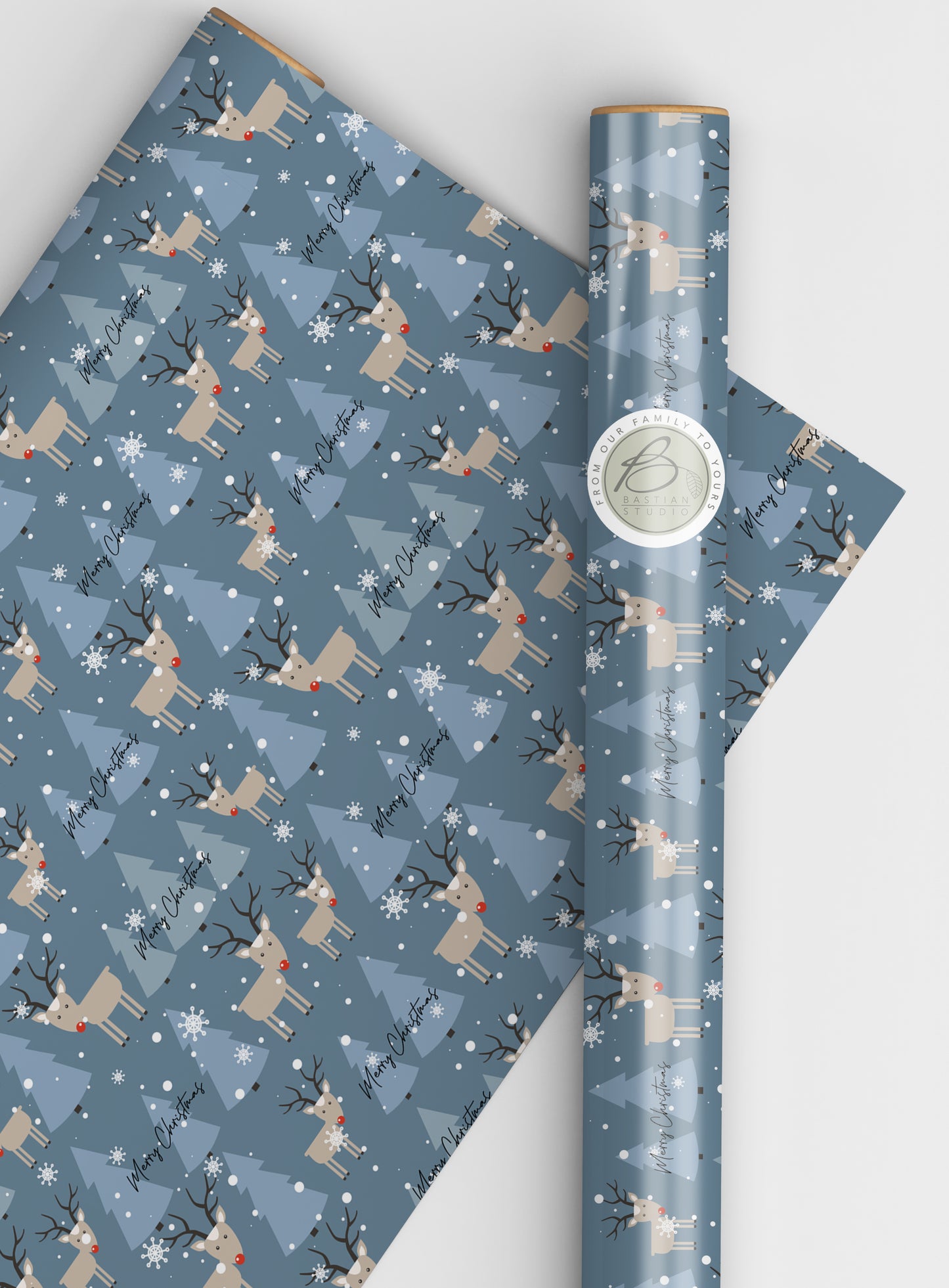 Raindear Christmas wrapping paper