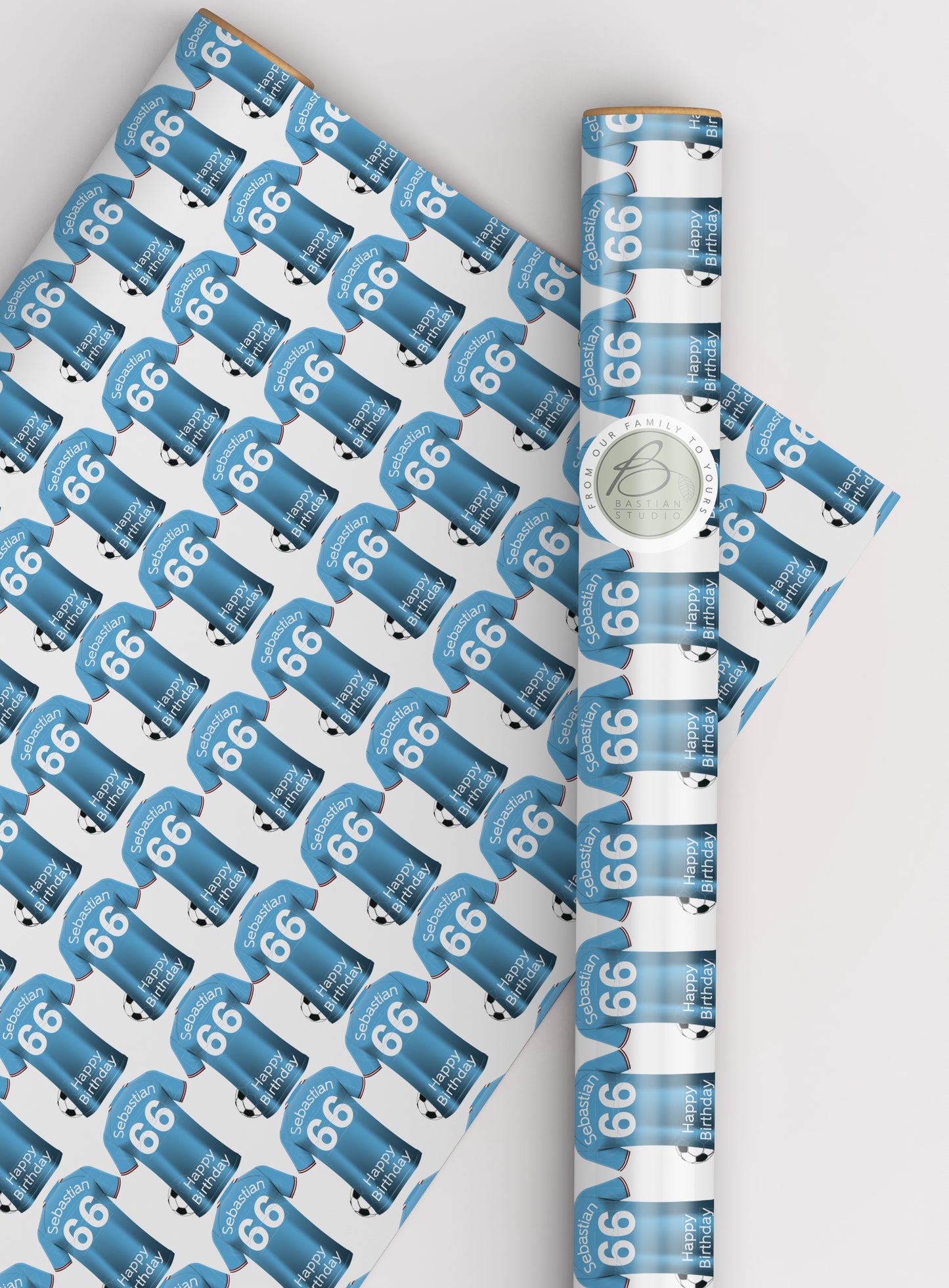 Man City Personalised Football Wrapping Paper