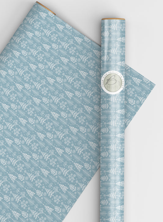 Teal Christmas wrapping paper