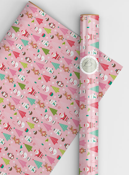 Pink Christmas Mix wrapping paper