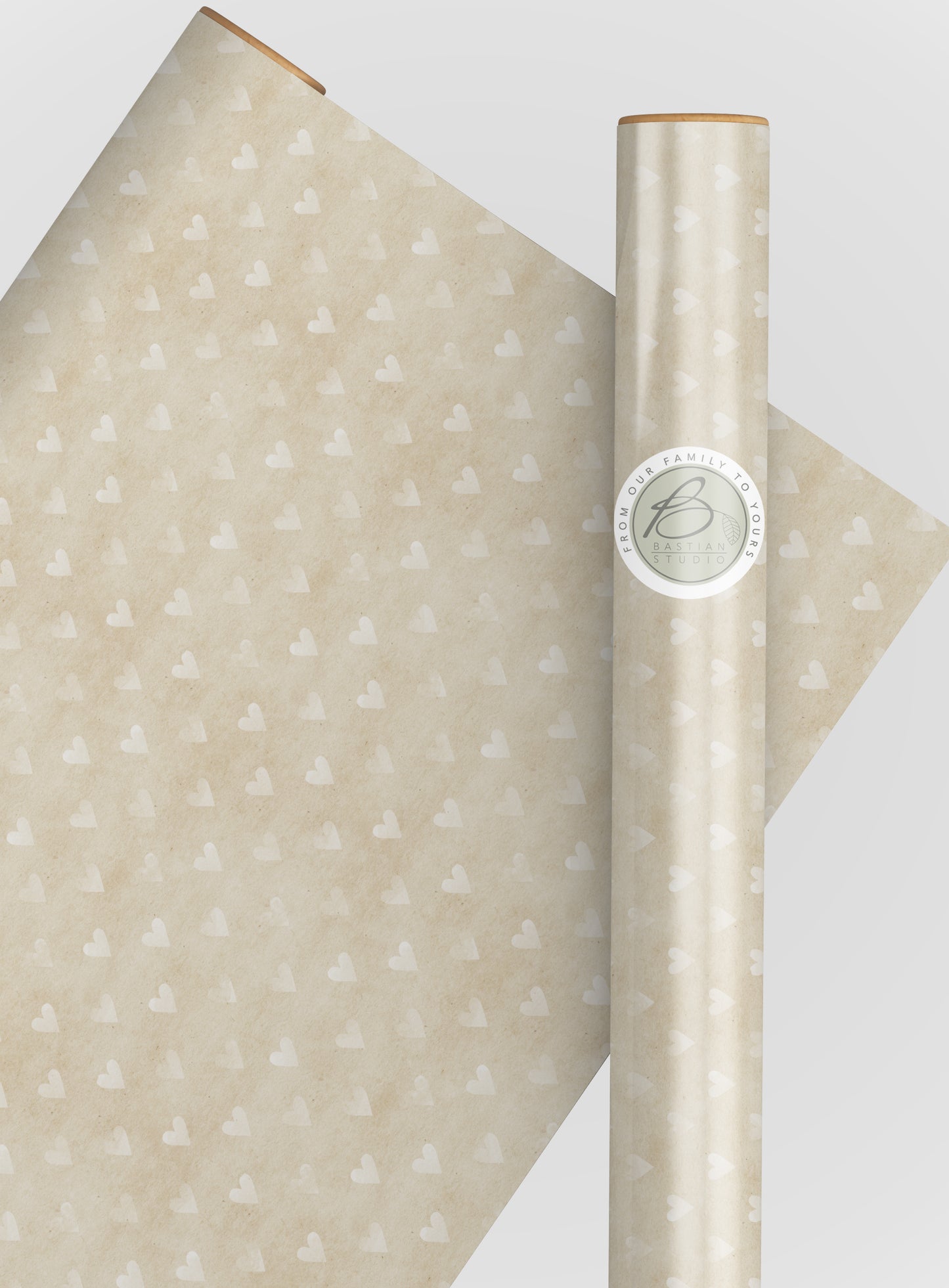 Elegant White Heart wrapping paper