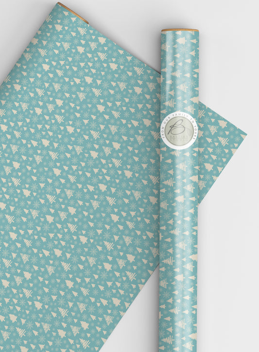 Teal Christmas wrapping paper