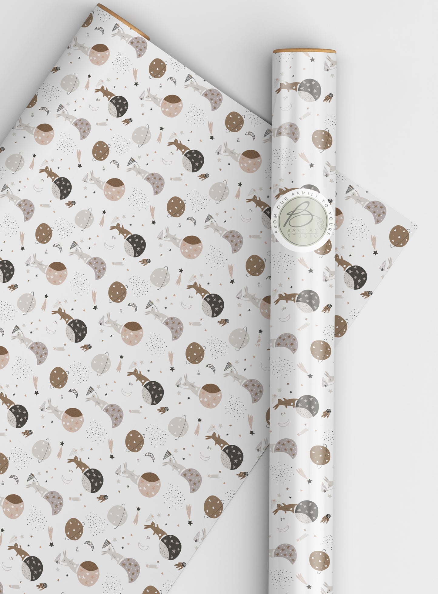 Rabbit & The Moon wrapping paper