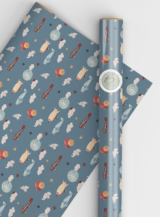 Boy Aviation wrapping paper