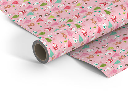 Pink Christmas Mix wrapping paper