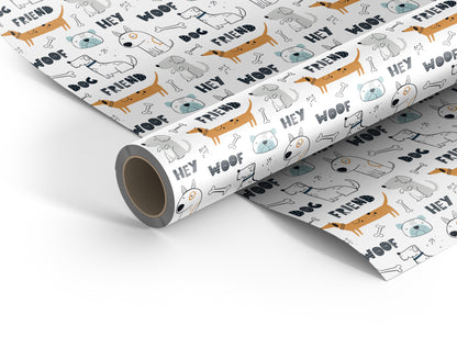 Dog friend wrapping paper