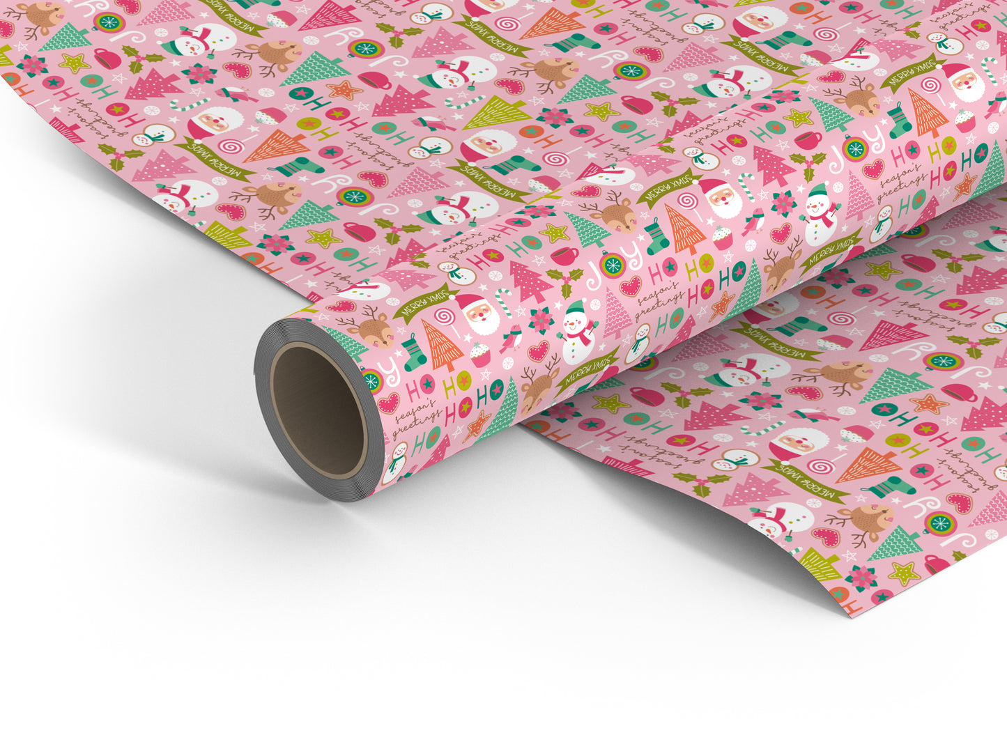 Pink Christmas wrapping paper