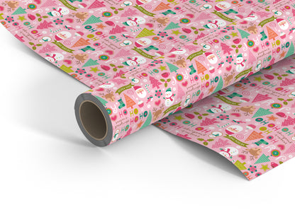 Pink Christmas wrapping paper