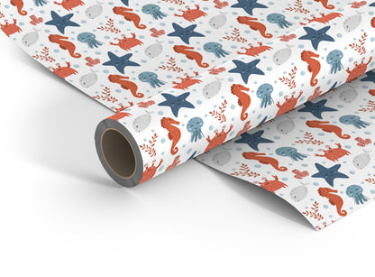 Sea-life wrapping paper